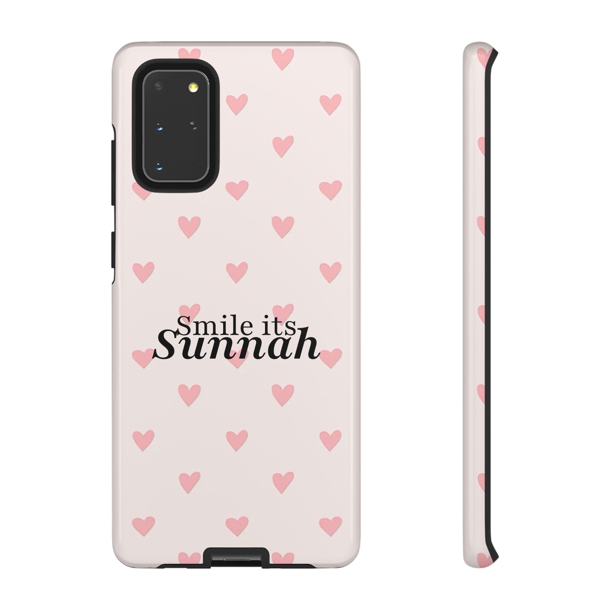 'Smile It's Sunnah'' Light Blue Heart Pattern - Tough Case