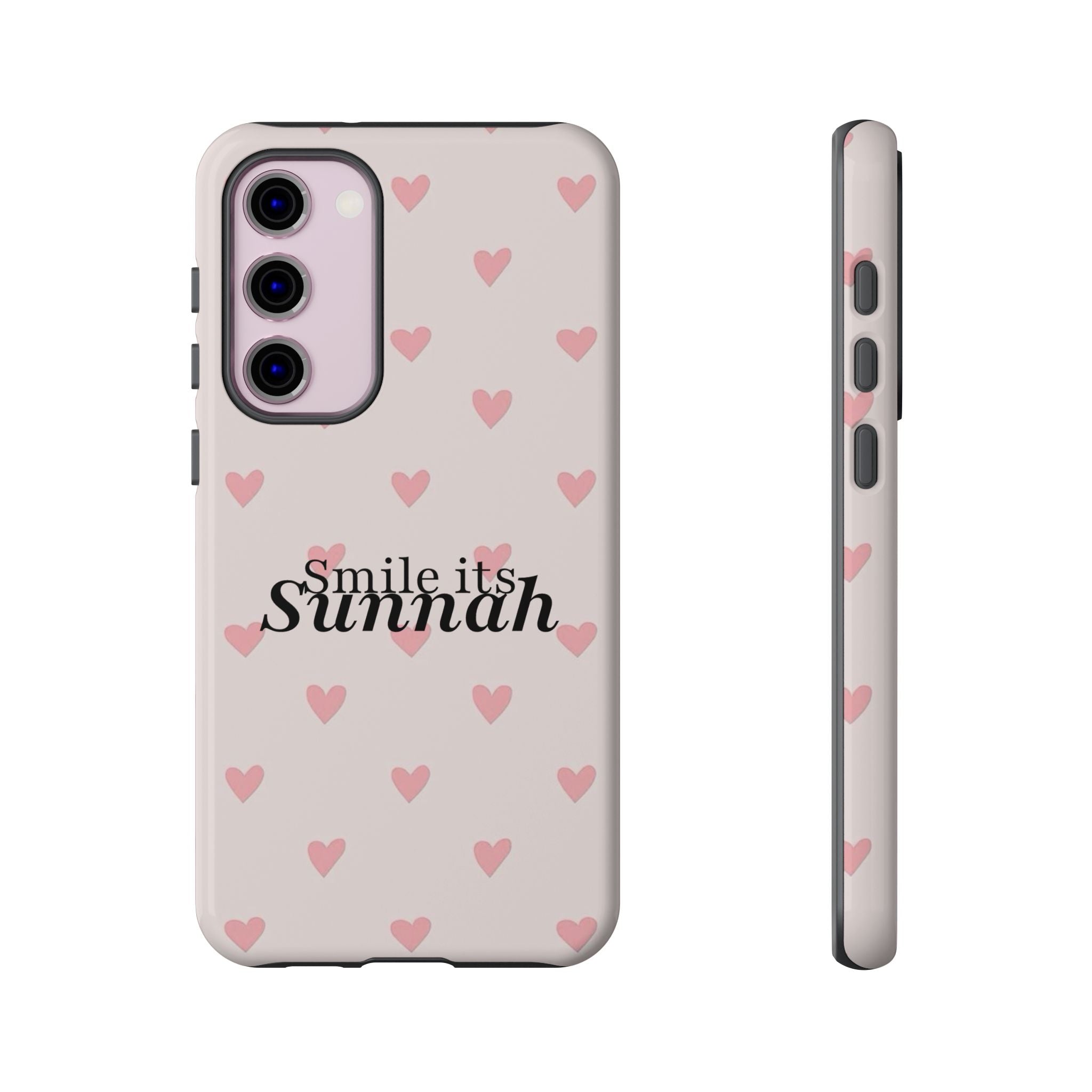 'Smile It's Sunnah'' Light Blue Heart Pattern - Tough Case