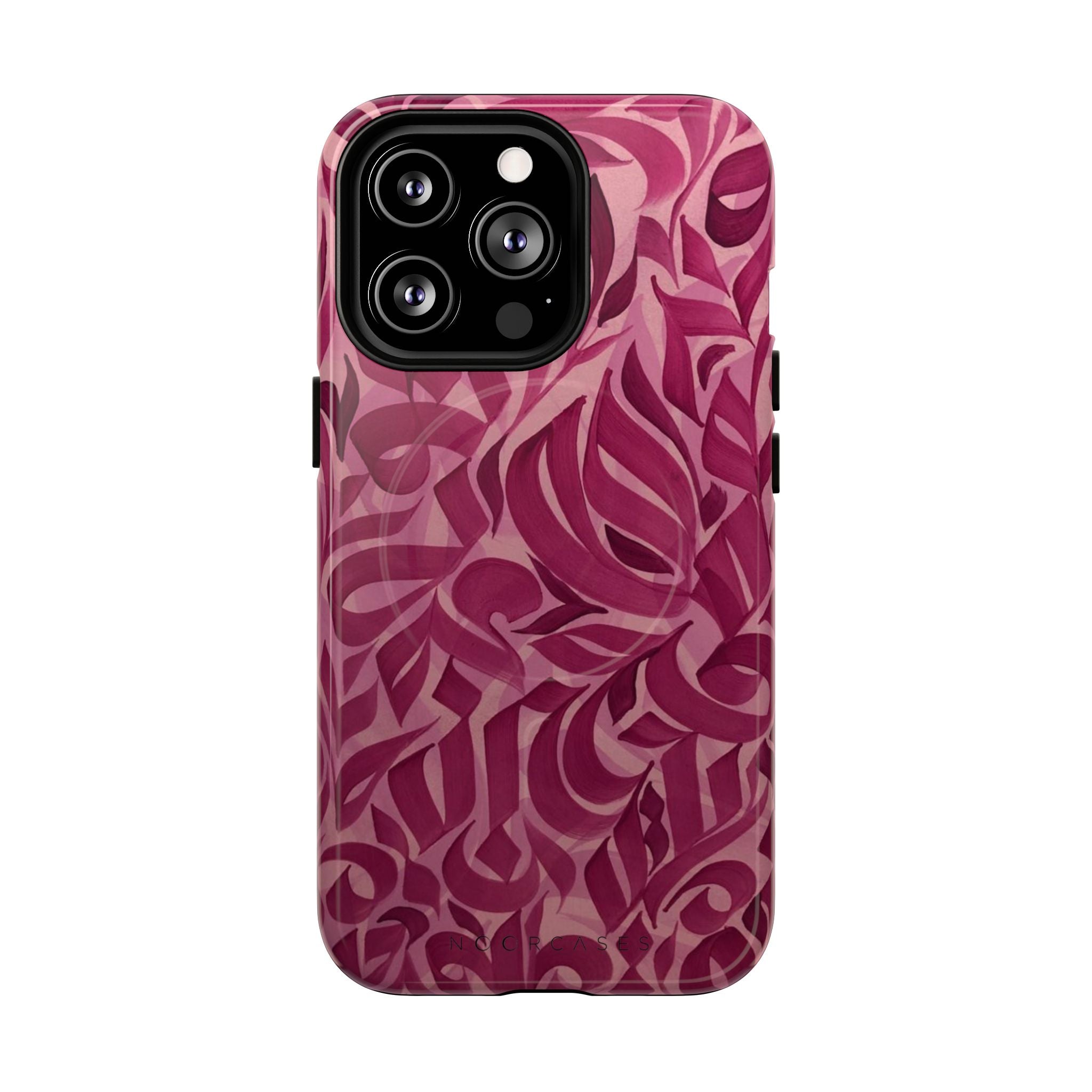 Floral Calligraphy Pink - Magnetic Case