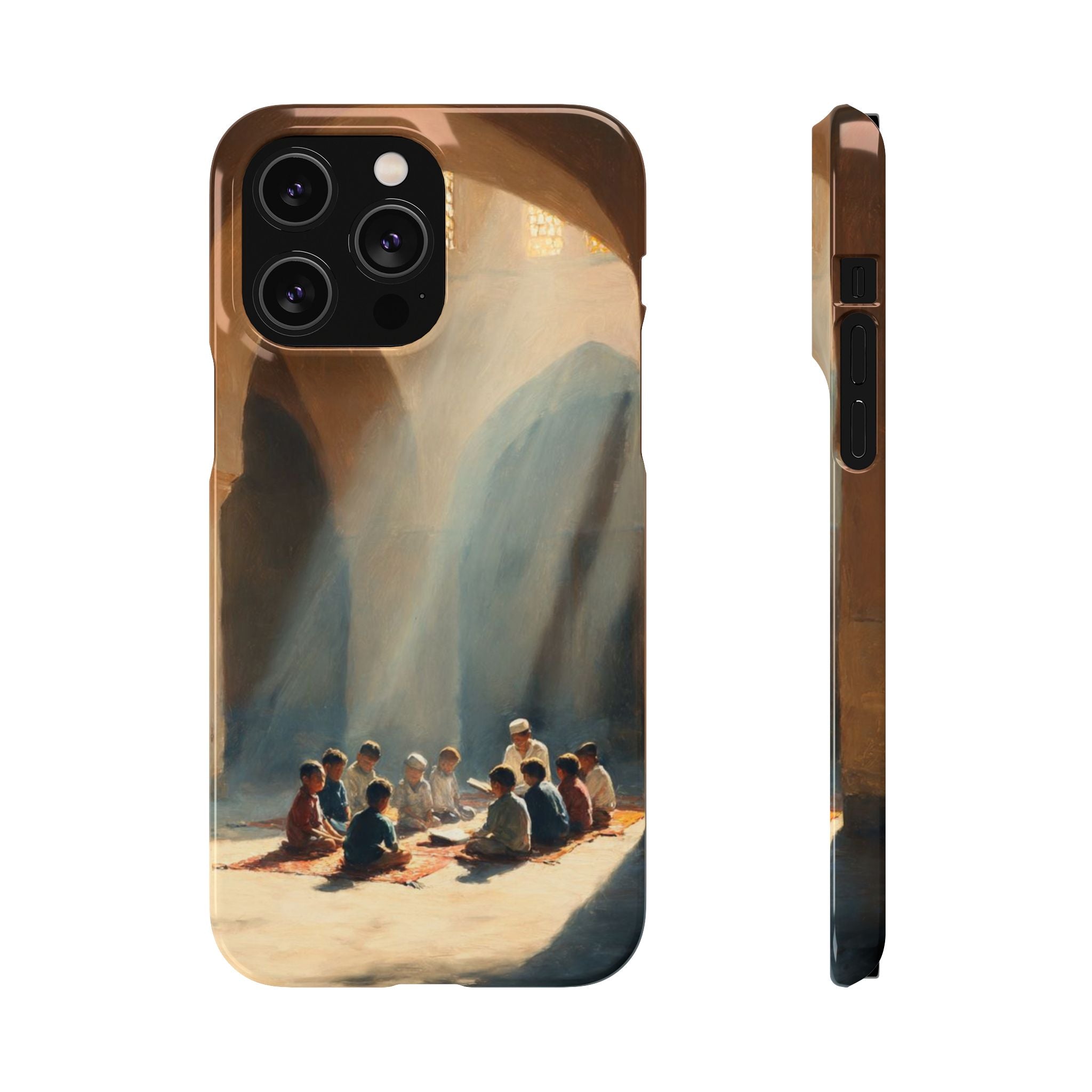 Sunlit Mosque Prayer Scene - Art Case