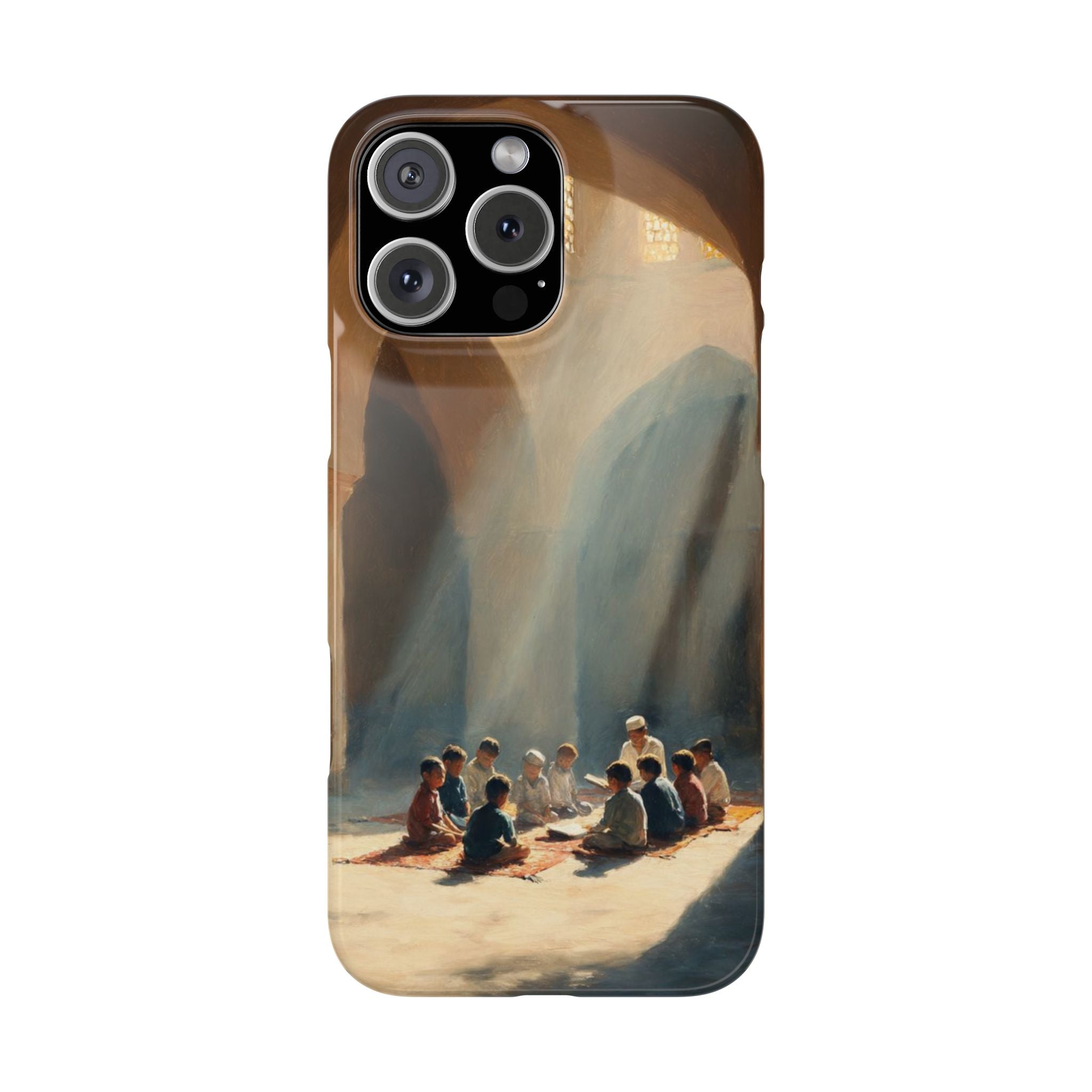 Sunlit Mosque Prayer Scene - Art Case