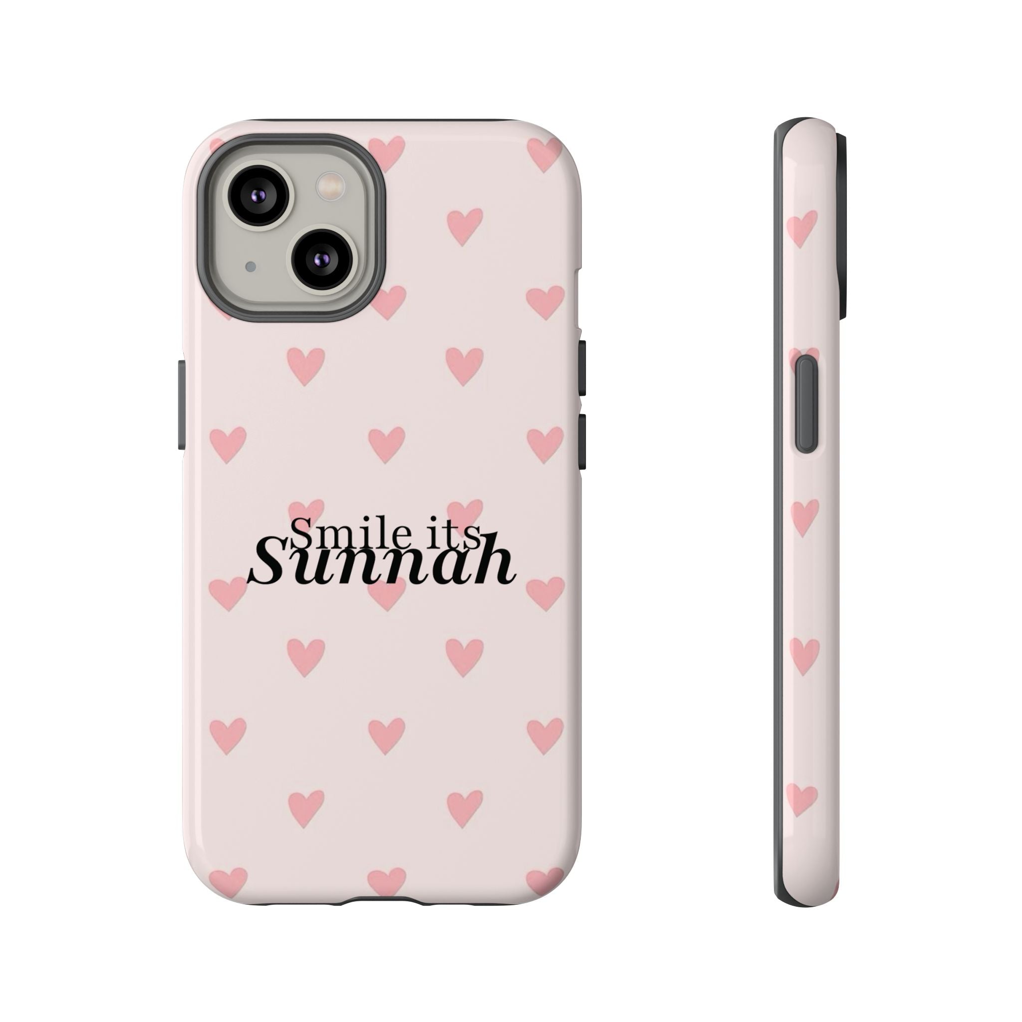 ''Smile It's Sunnah'' Pink Heart Pattern - Tough Case