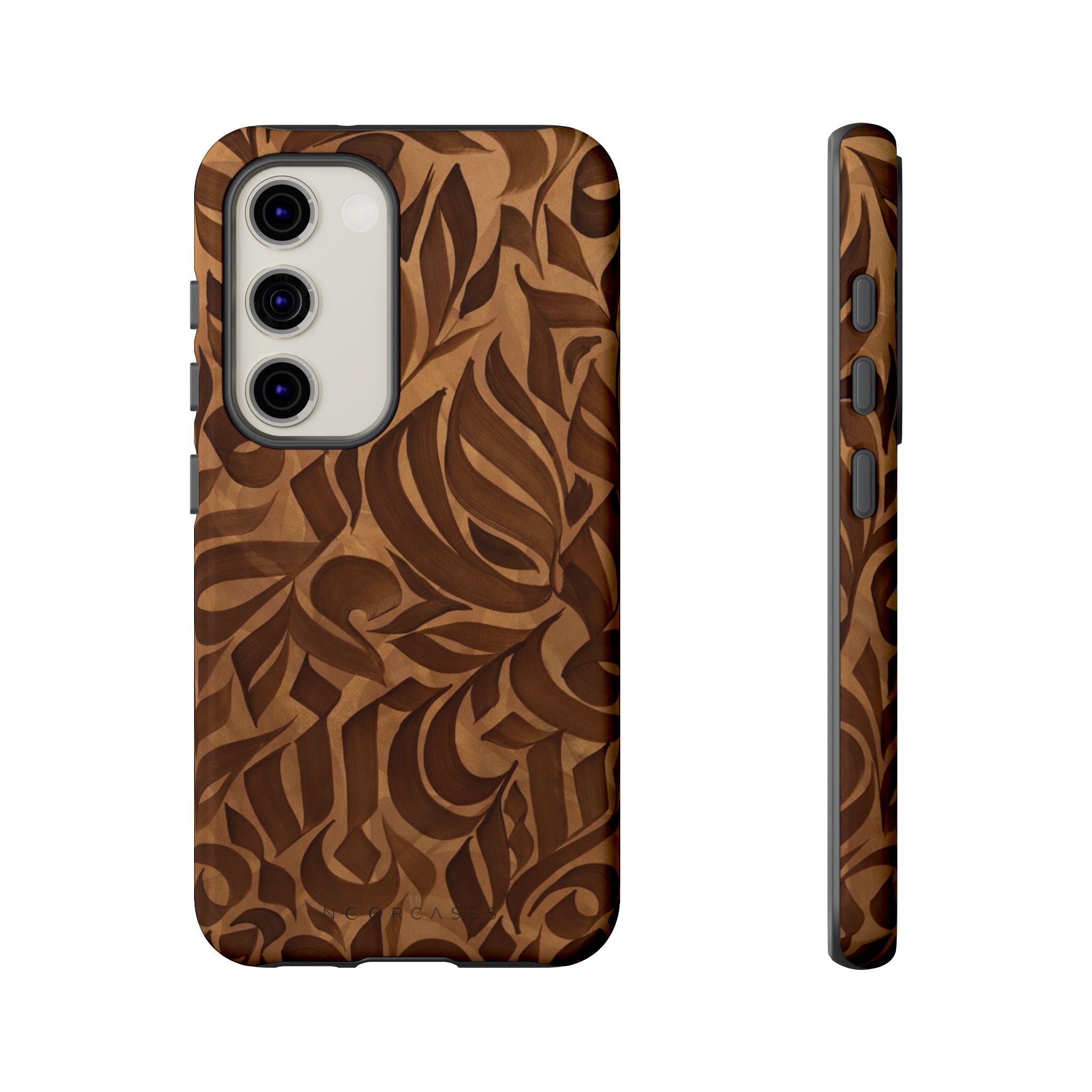 Floral Calligraphy Brown - Tough Case