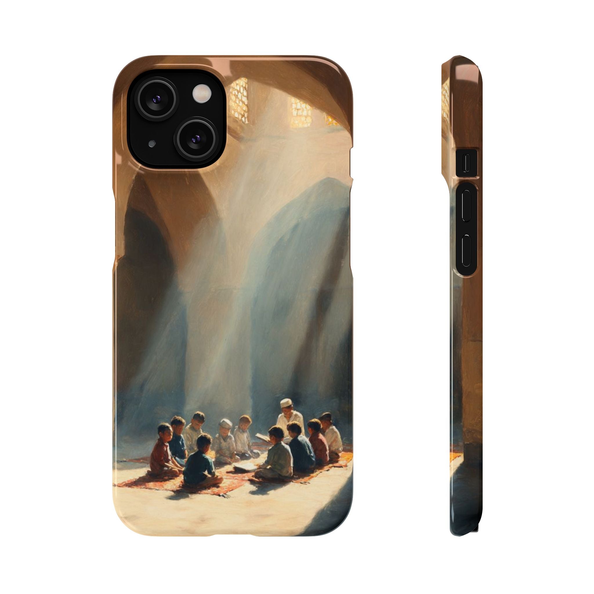 Sunlit Mosque Prayer Scene - Art Case