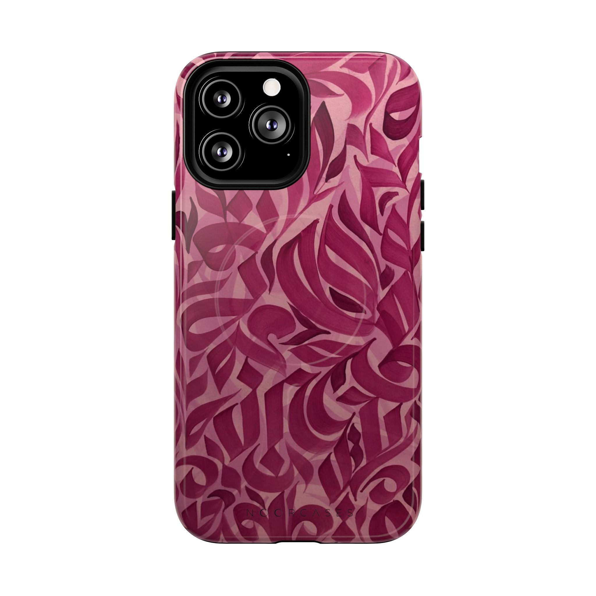 Floral Calligraphy Pink - Magnetic Case