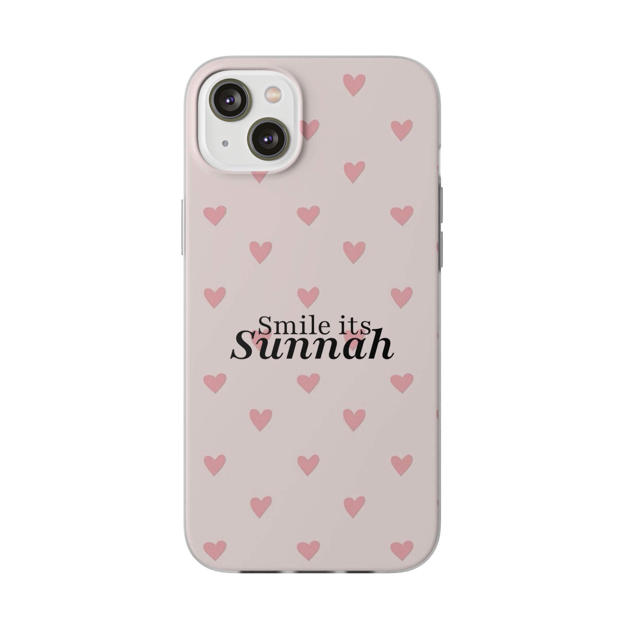 ''Smile It's Sunnah'' Pink Heart Pattern - Flexi Case