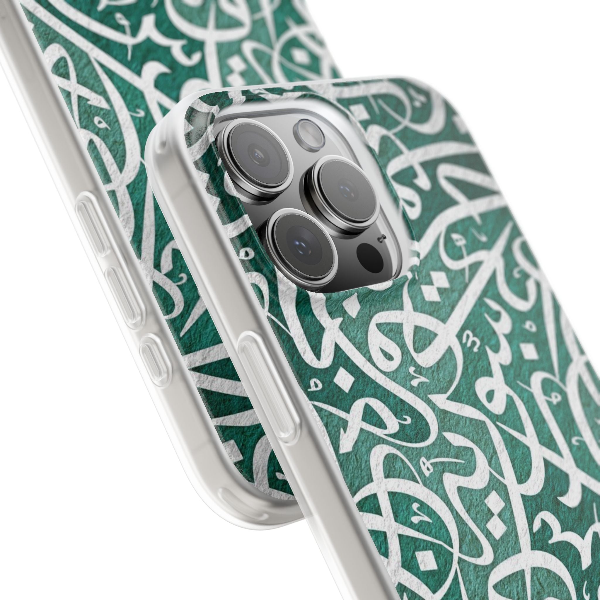 Arabic Calligraphy Phone Case — Teal Script Flexi Case