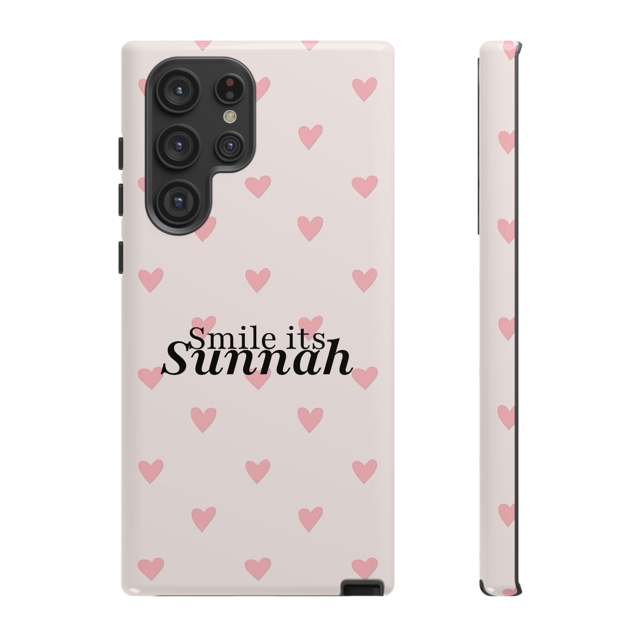 'Smile It's Sunnah'' Light Blue Heart Pattern - Tough Case