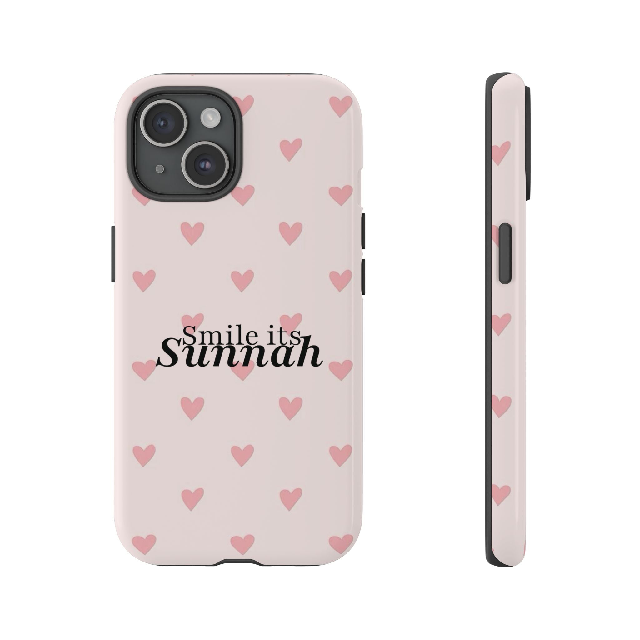 ''Smile It's Sunnah'' Pink Heart Pattern - Tough Case