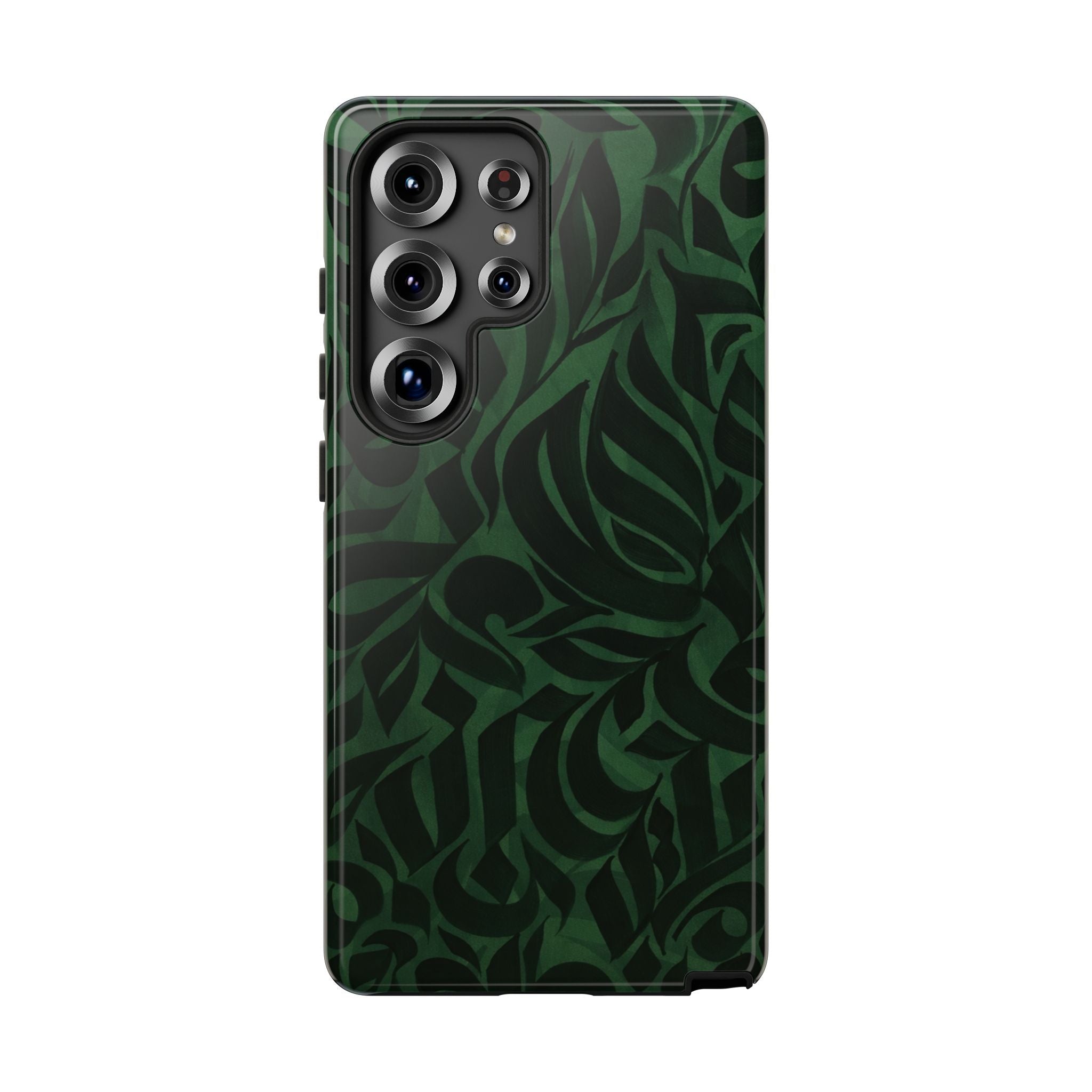 Floral Calligraphy Dark Green - Tough Case