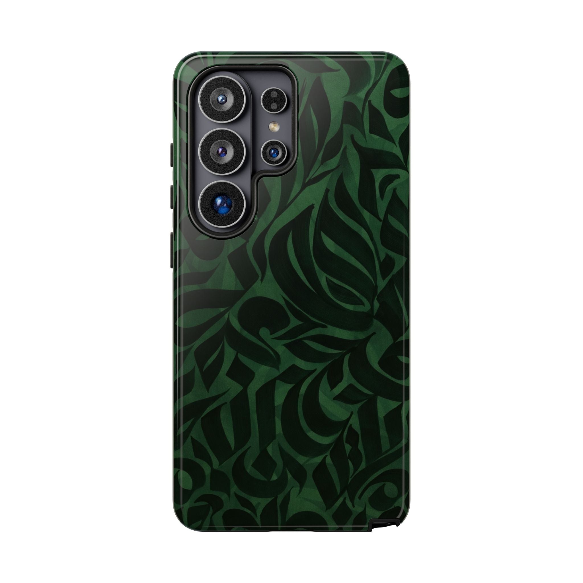 Floral Calligraphy Dark Green - Tough Case
