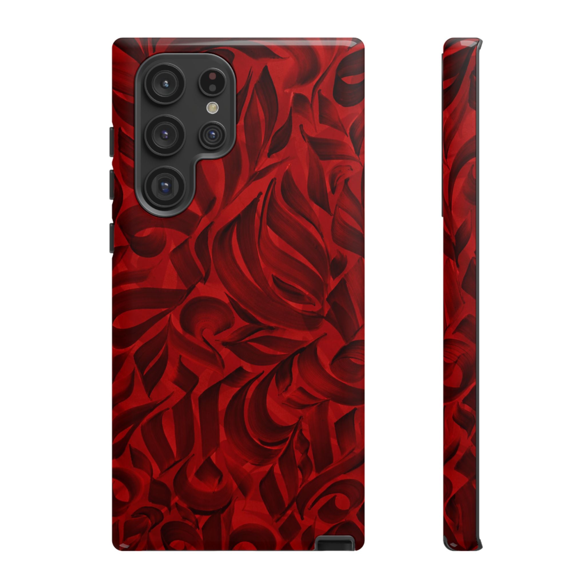 Floral Calligraphy Red Velvet - Tough Case
