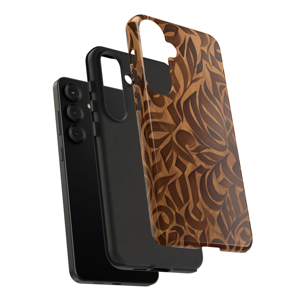 Floral Calligraphy Brown - Tough Case