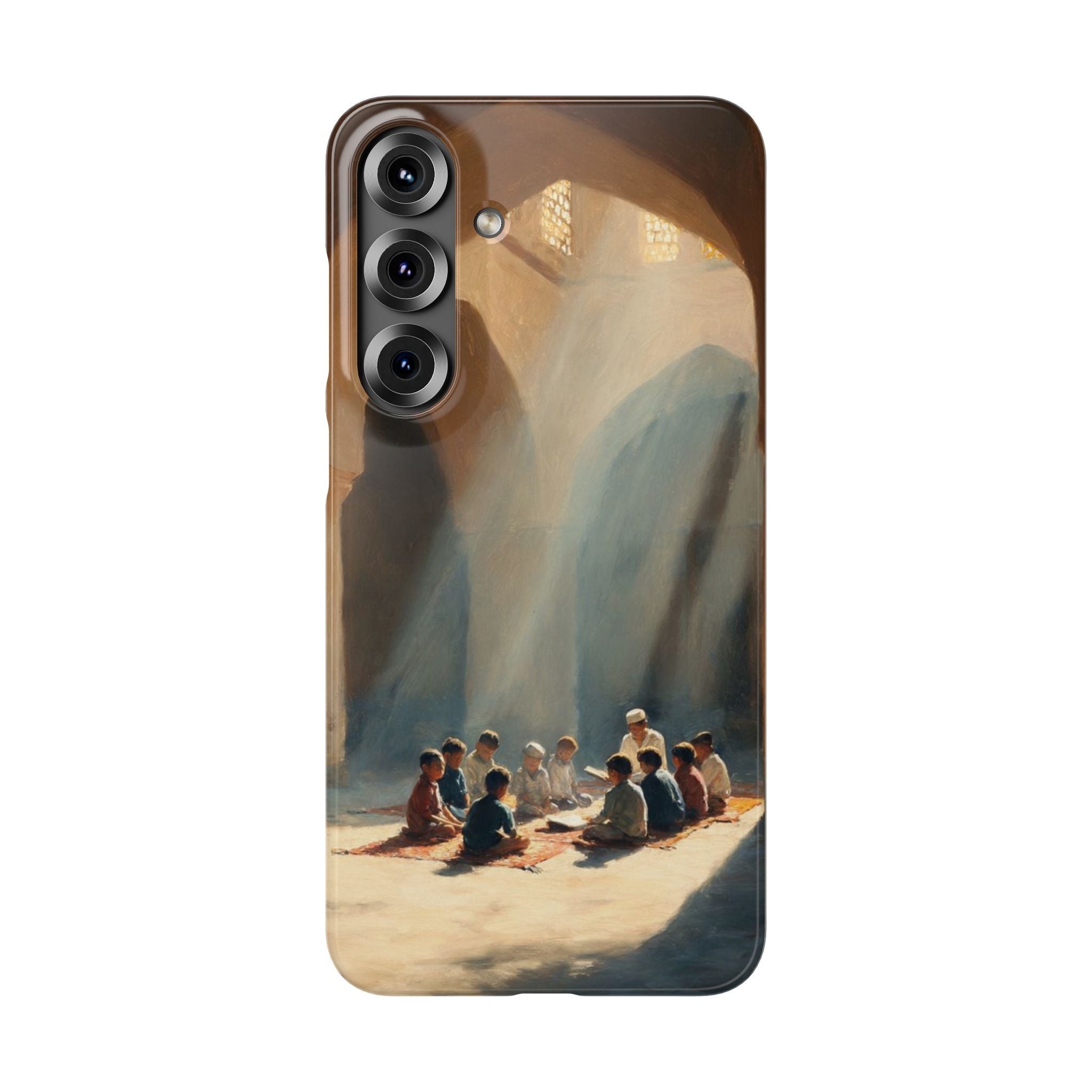 Sunlit Mosque Prayer Scene - Art Case