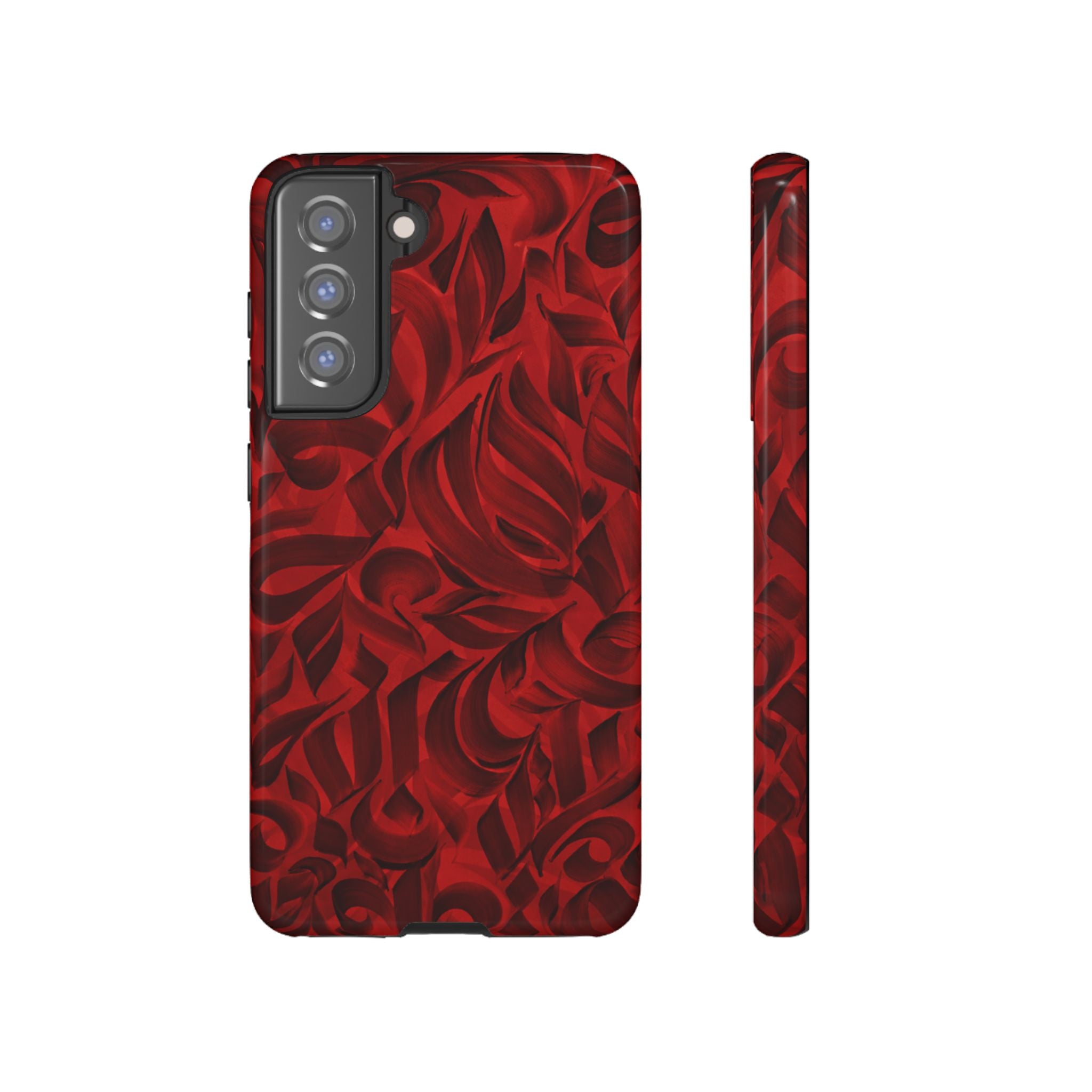 Floral Calligraphy Red Velvet - Tough Case