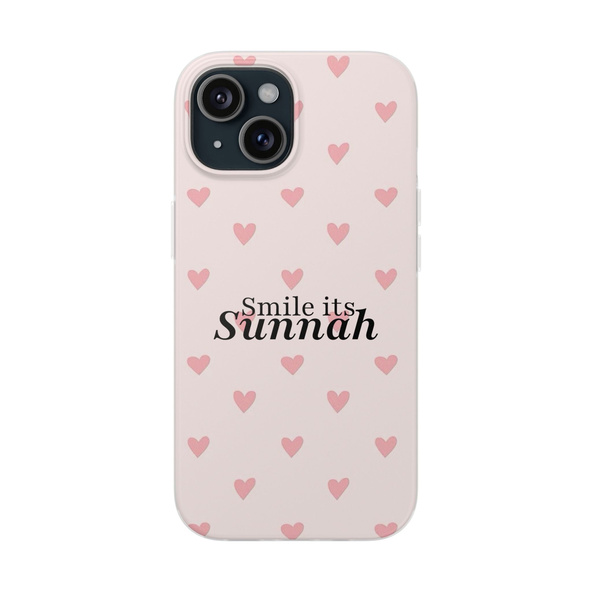 ''Smile It's Sunnah'' Pink Heart Pattern - Flexi Case
