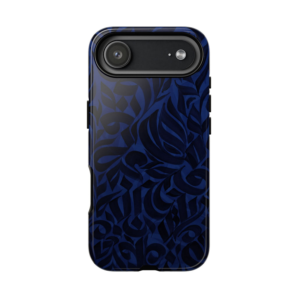 Floral Calligraphy Navy Blue- Tough Case