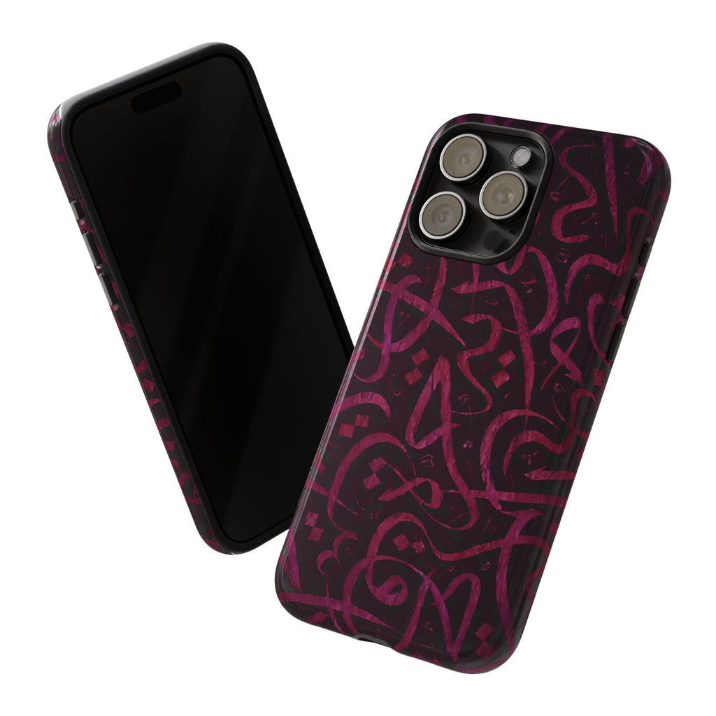 Wooden Calligraphy Pink -  Tough Case