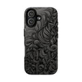 Floral Calligraphy Black - Magnetic Case