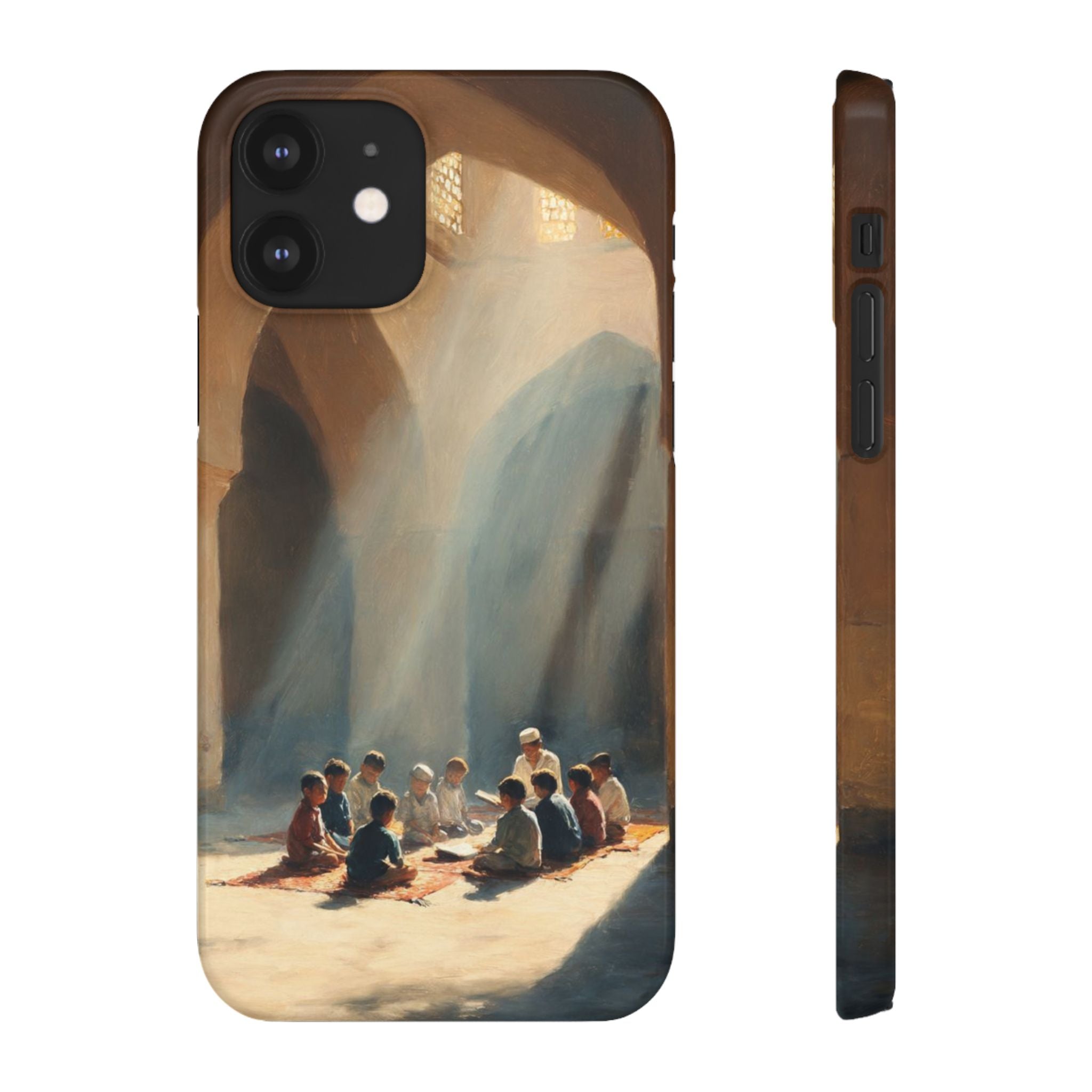 Sunlit Mosque Prayer Scene - Art Case