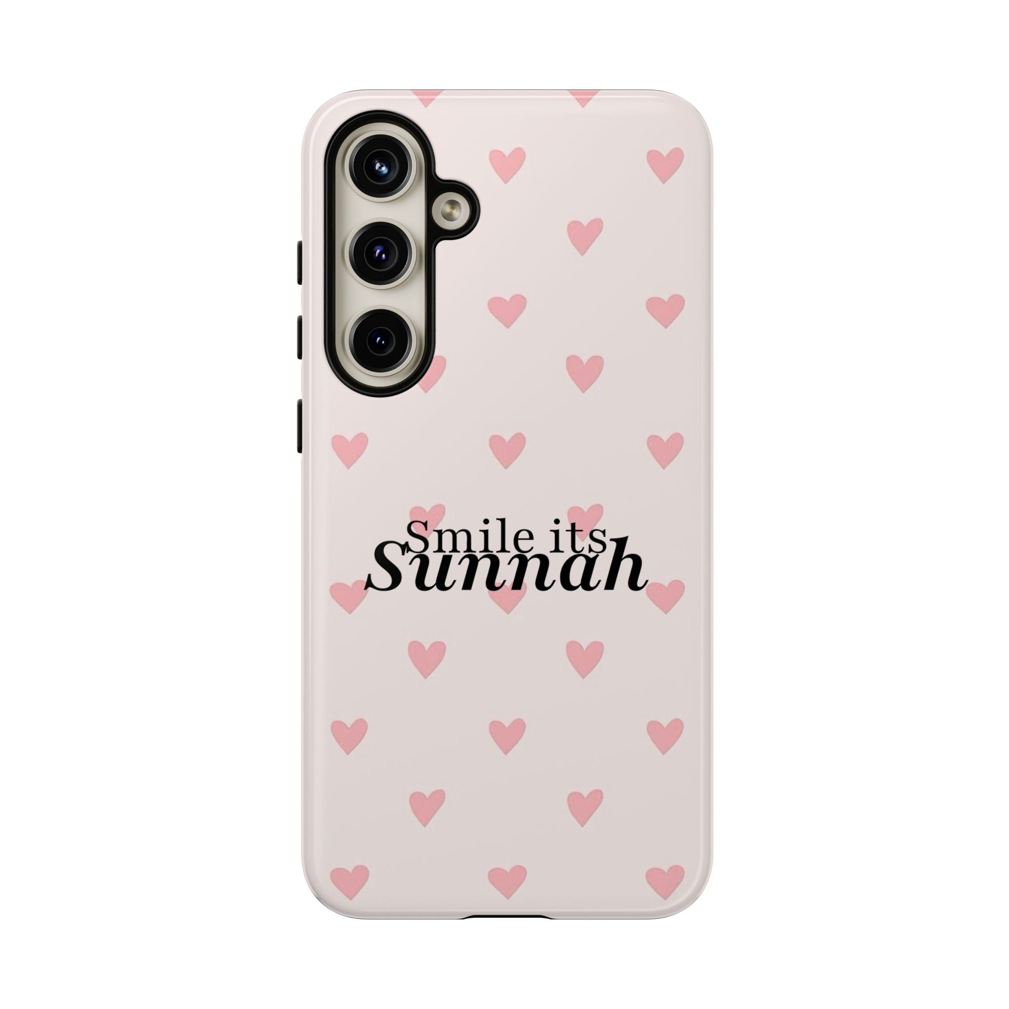 'Smile It's Sunnah'' Light Blue Heart Pattern - Tough Case