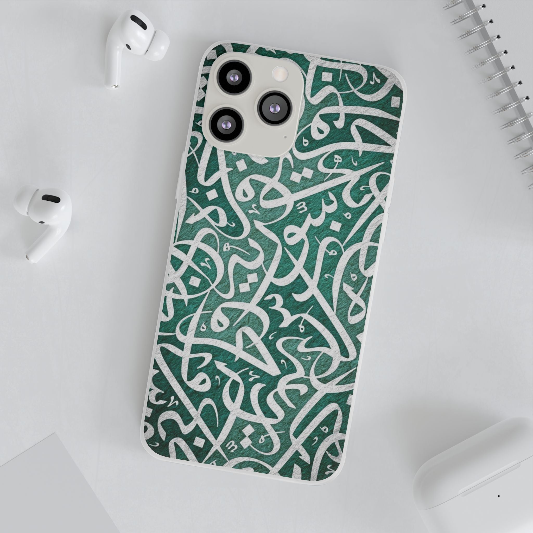 Arabic Calligraphy Phone Case — Teal Script Flexi Case