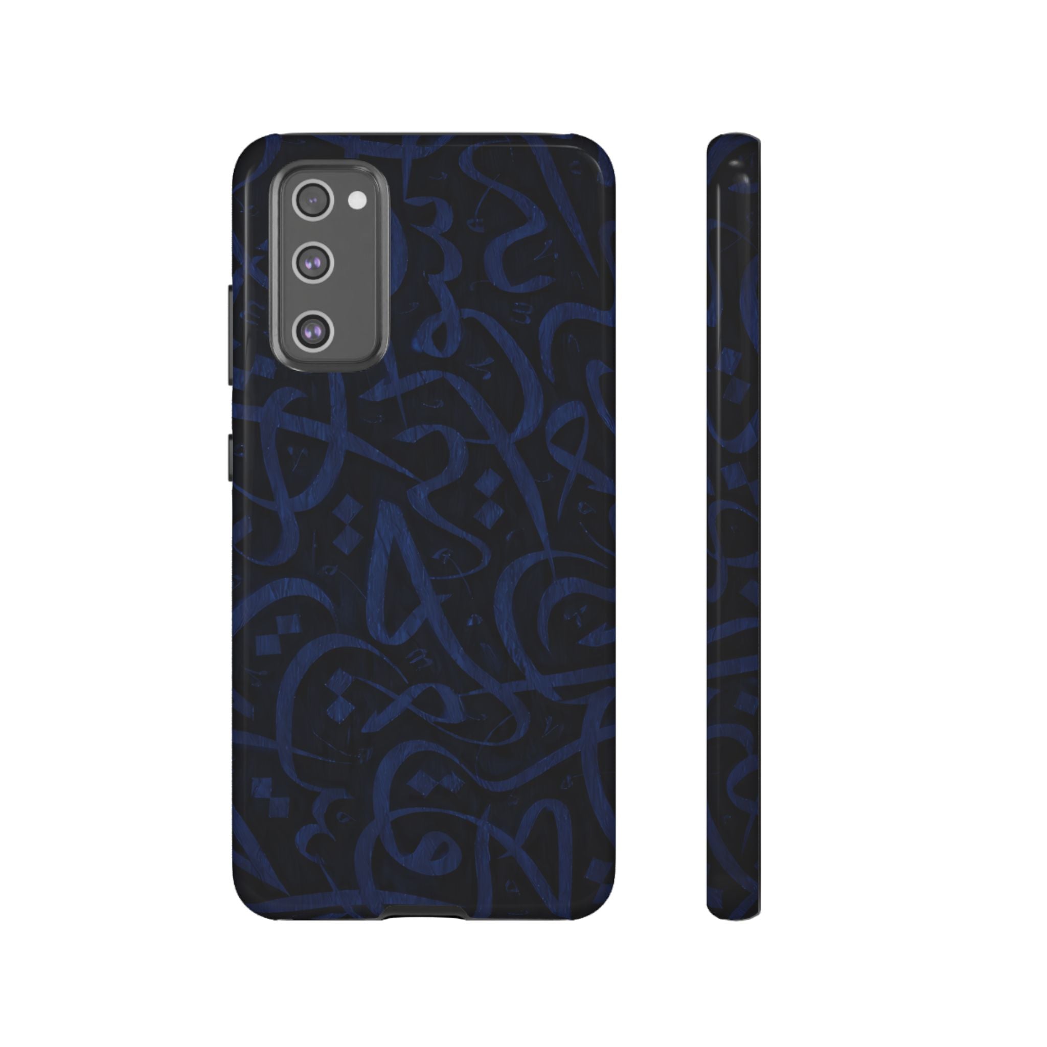 Wooden Calligraphy Navy Blue- Tough Case