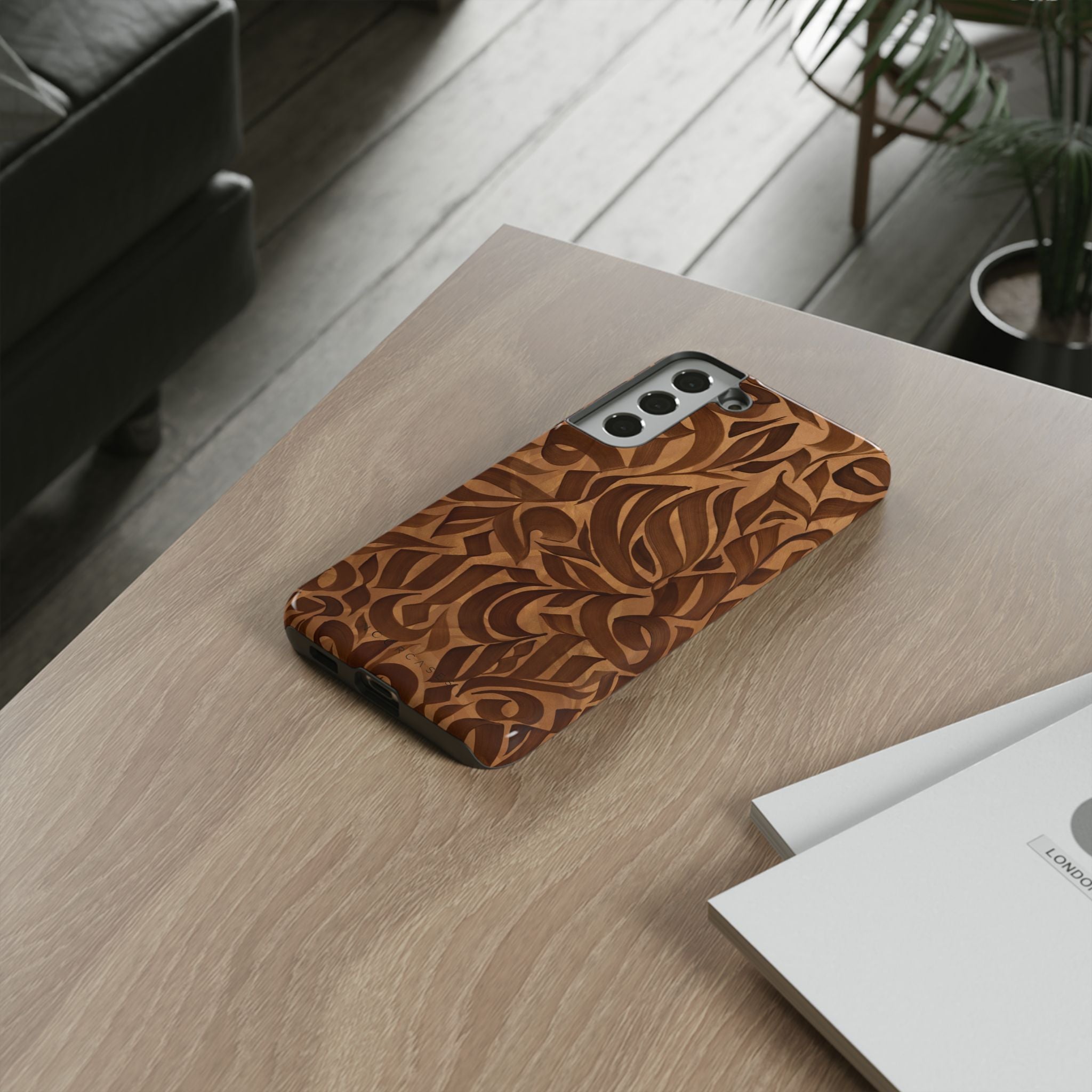 Floral Calligraphy Brown - Tough Case