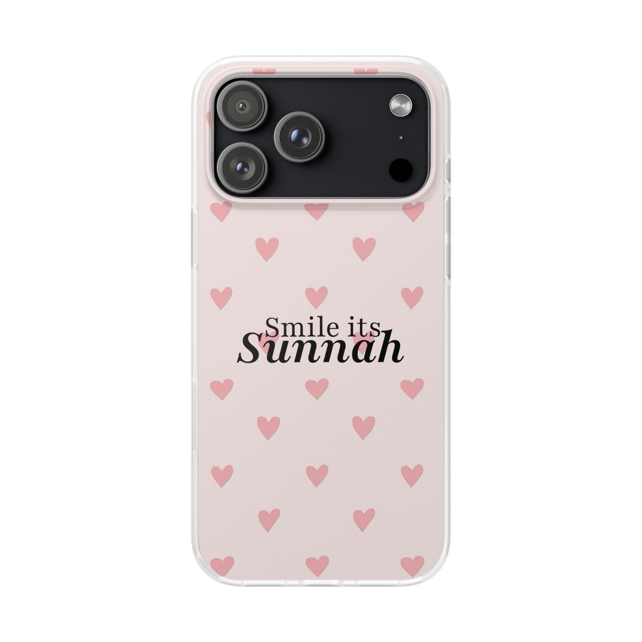 ''Smile It's Sunnah'' Pink Heart Pattern - Flexi Case
