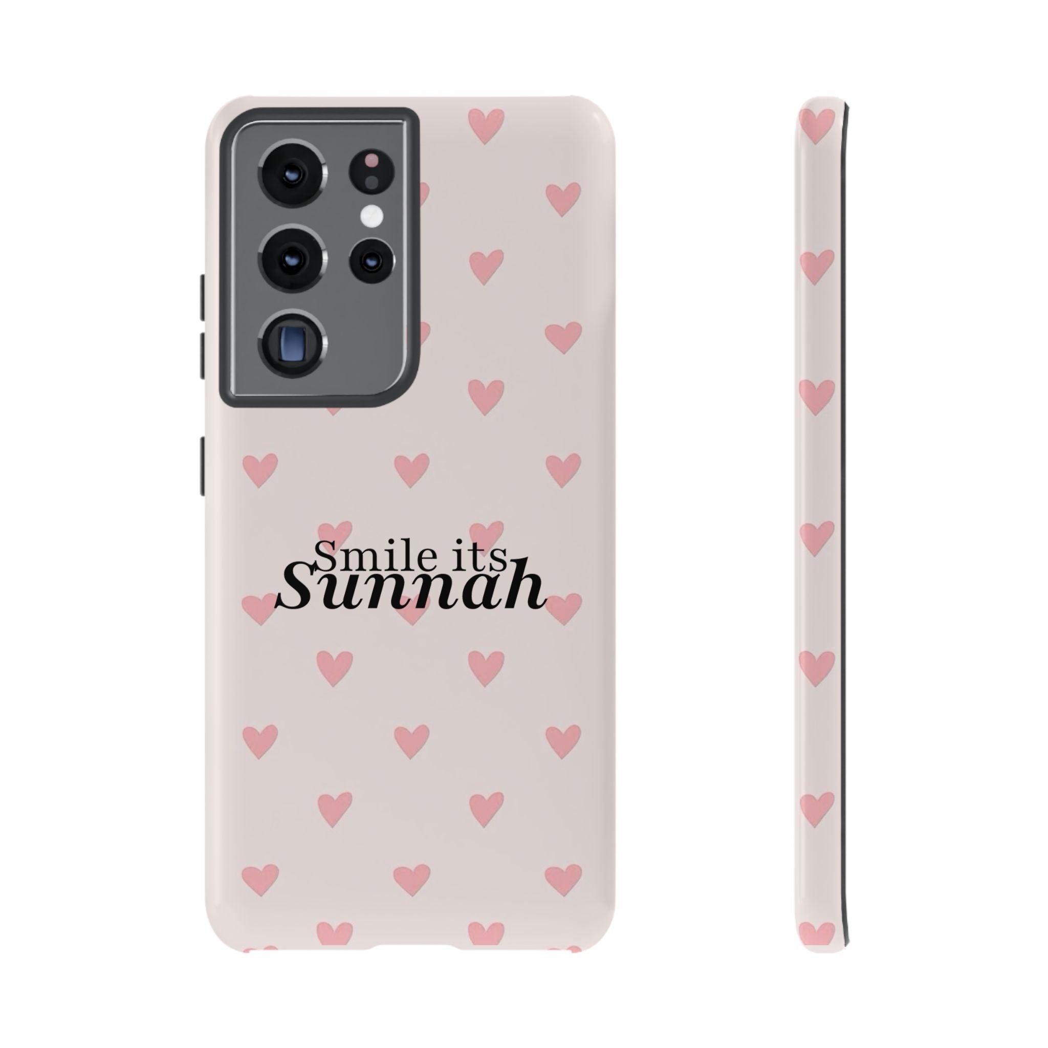 'Smile It's Sunnah'' Light Blue Heart Pattern - Tough Case