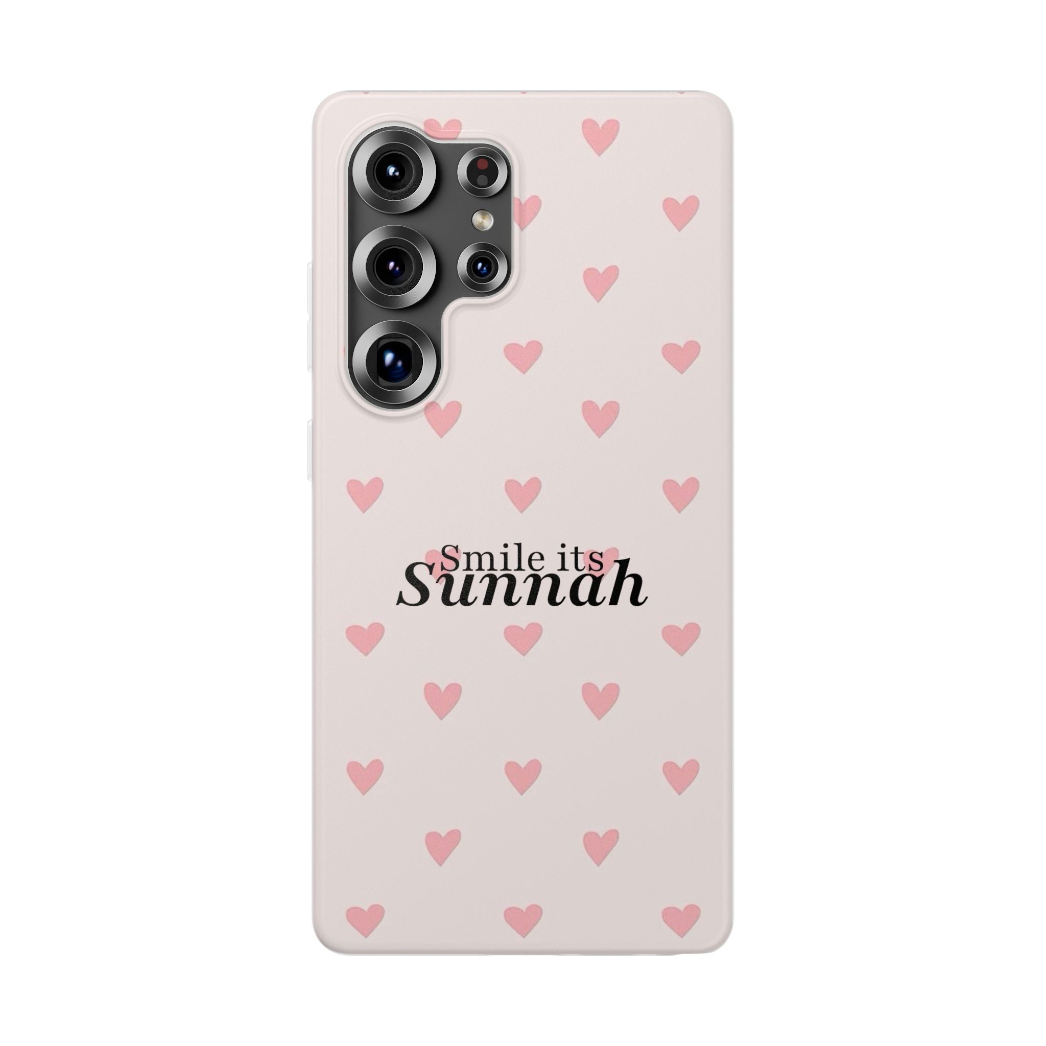 ''Smile It's Sunnah'' Pink Heart Pattern - Flexi Case