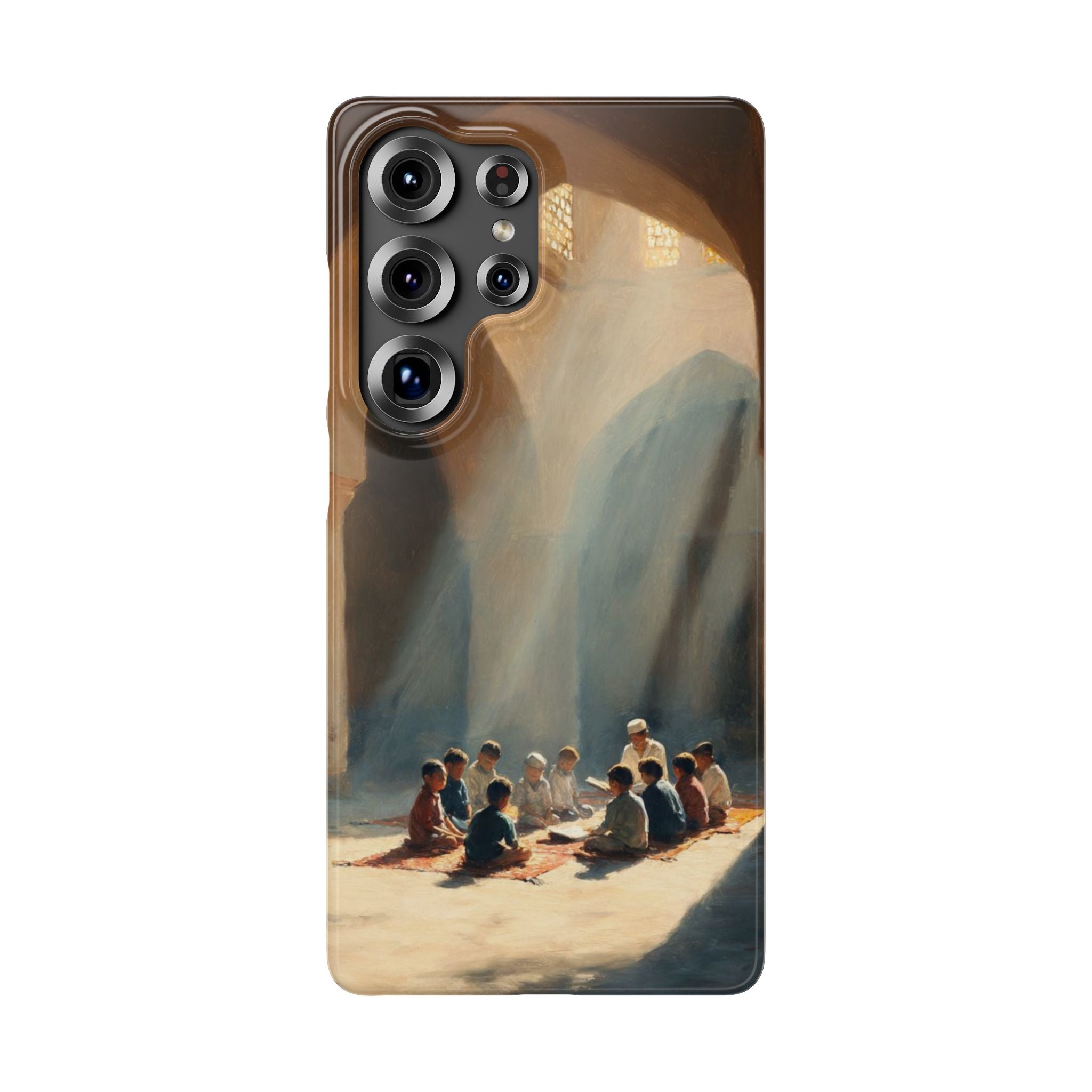 Sunlit Mosque Prayer Scene - Art Case