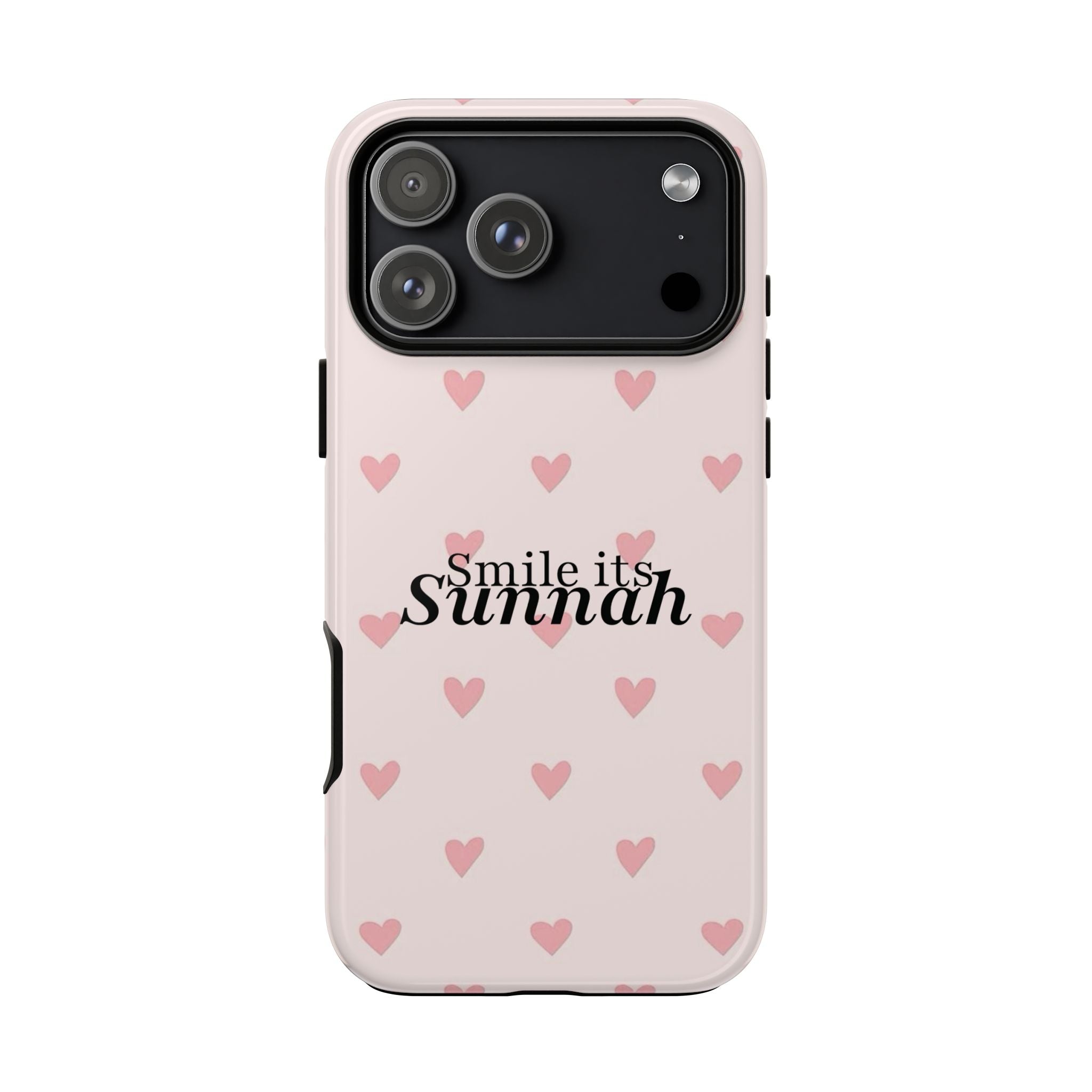 ''Smile It's Sunnah'' Pink Heart Pattern - Tough Case