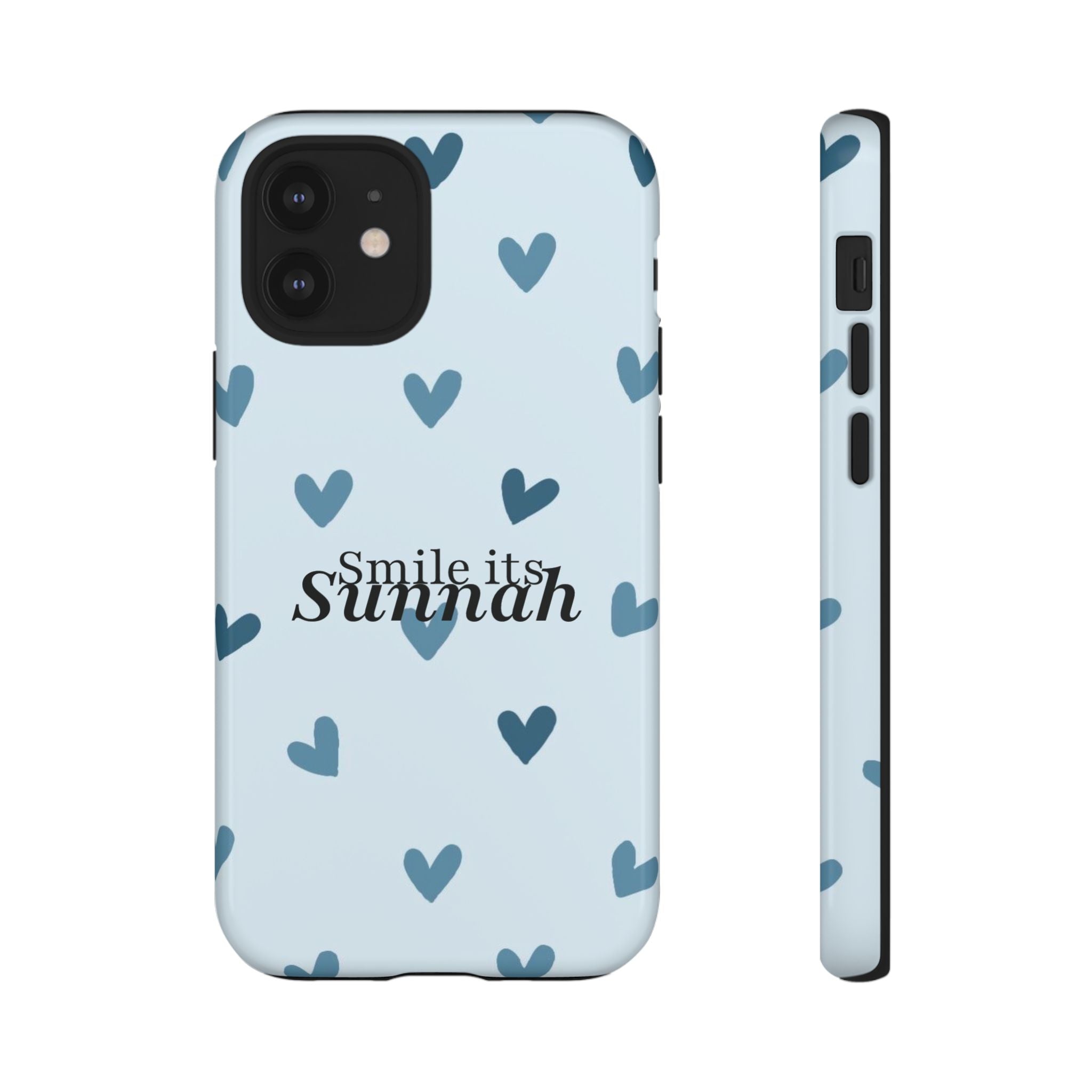 ''Smile It's Sunnah'' Light Blue Heart Pattern - Tough Case
