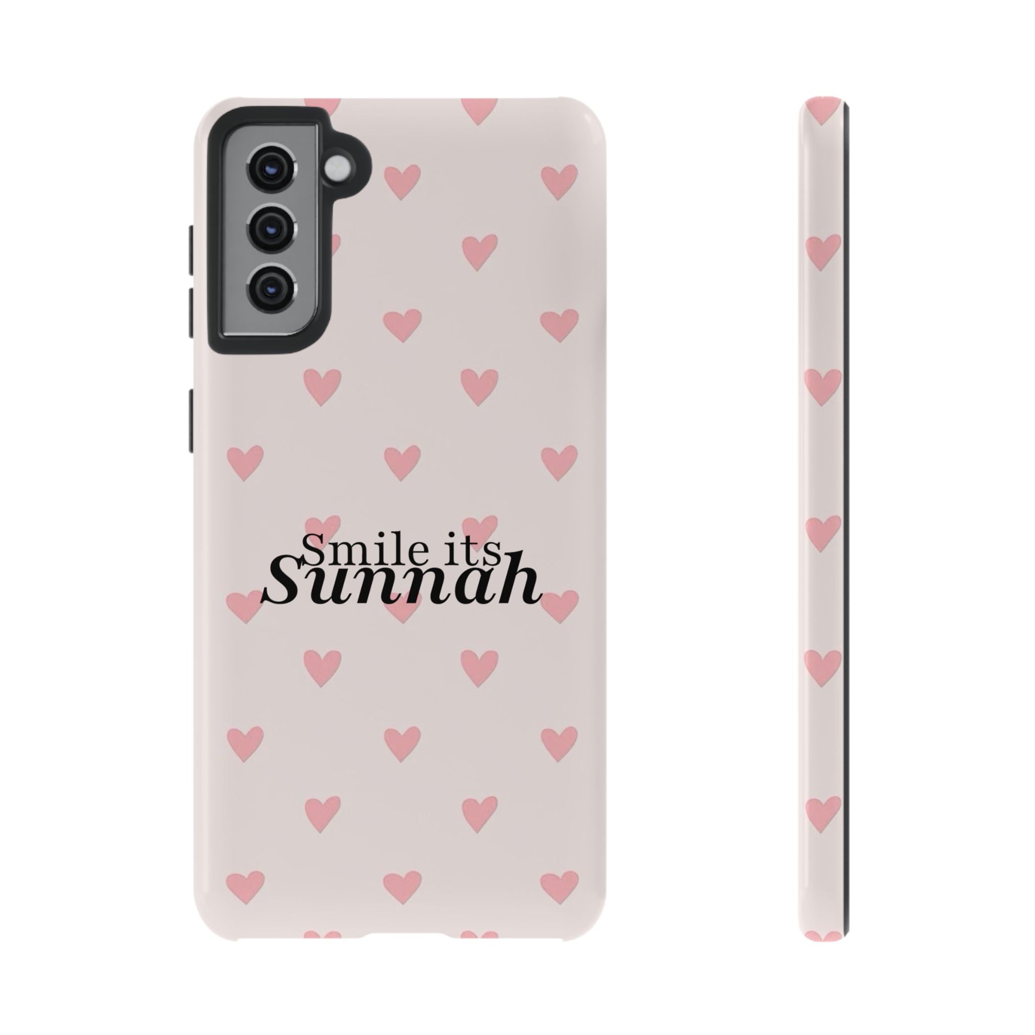 'Smile It's Sunnah'' Light Blue Heart Pattern - Tough Case
