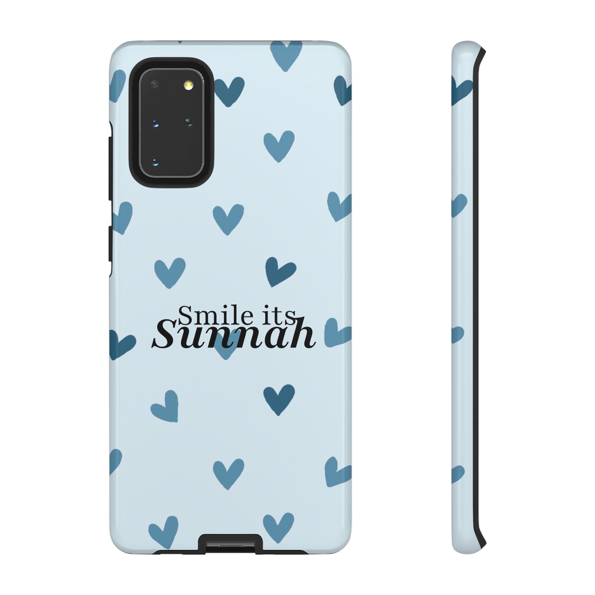 'Smile It's Sunnah'' Light Blue Heart Pattern - Tough case
