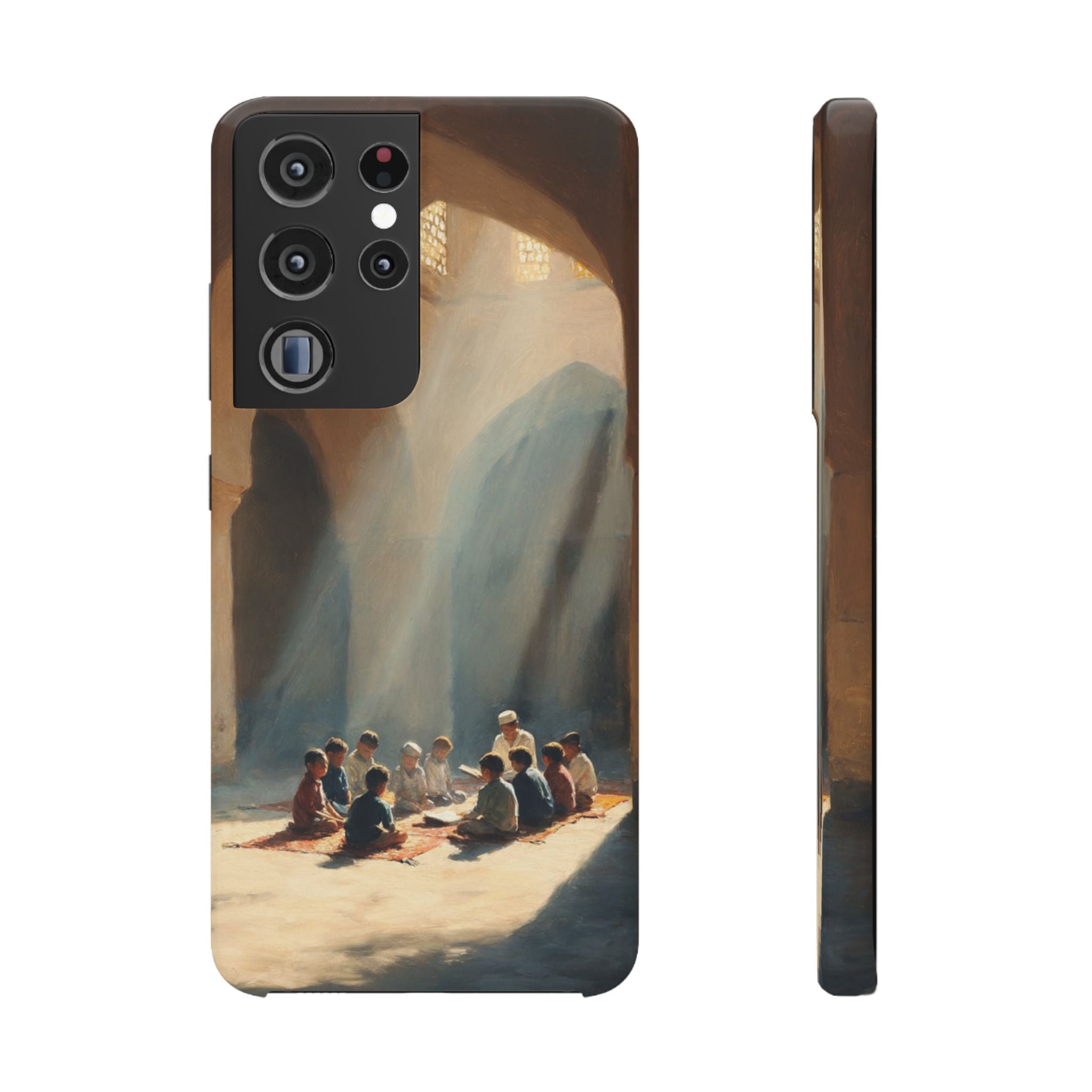 Sunlit Mosque Prayer Scene - Art Case